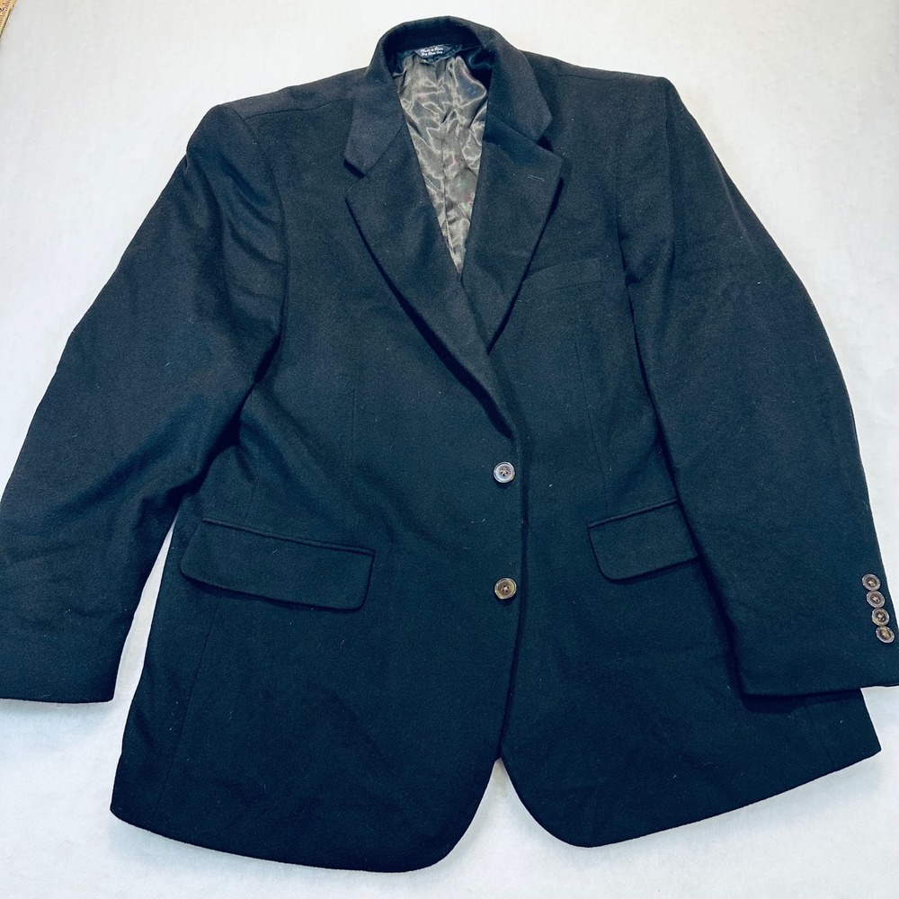 Marshall Field's Blazer‎ Mens 100% Cashmere Black Classic Luxury Professional